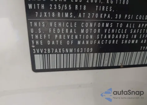 2022 Volkswagen Tiguan 2.0T Se from USA, damaged, VIN 3VV2B7AX5NM163109